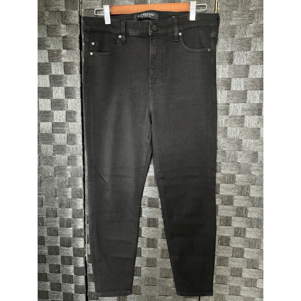 Liverpool Los Angeles Black Jeans, High Rise Ankle, Size 10/30 Petite